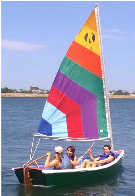 Students sailing a Bevin Skiff