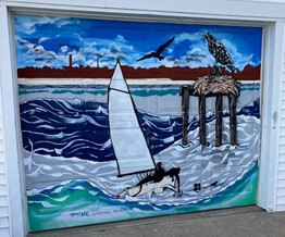 Sail boat mural
