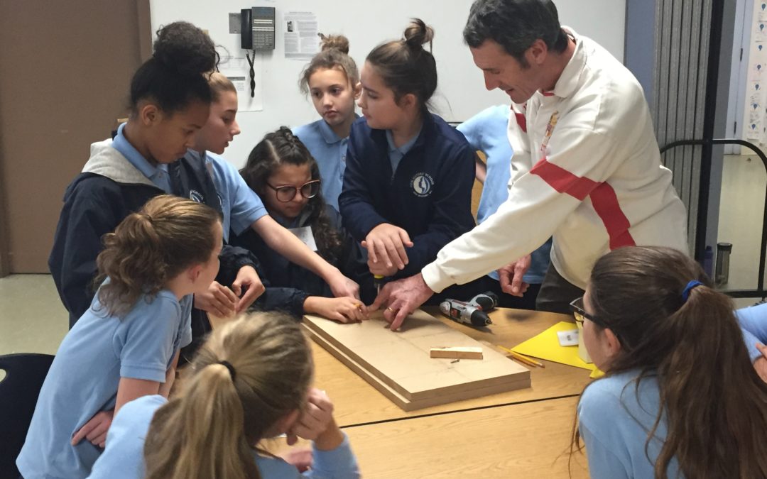 Our Sister School working on model boat build