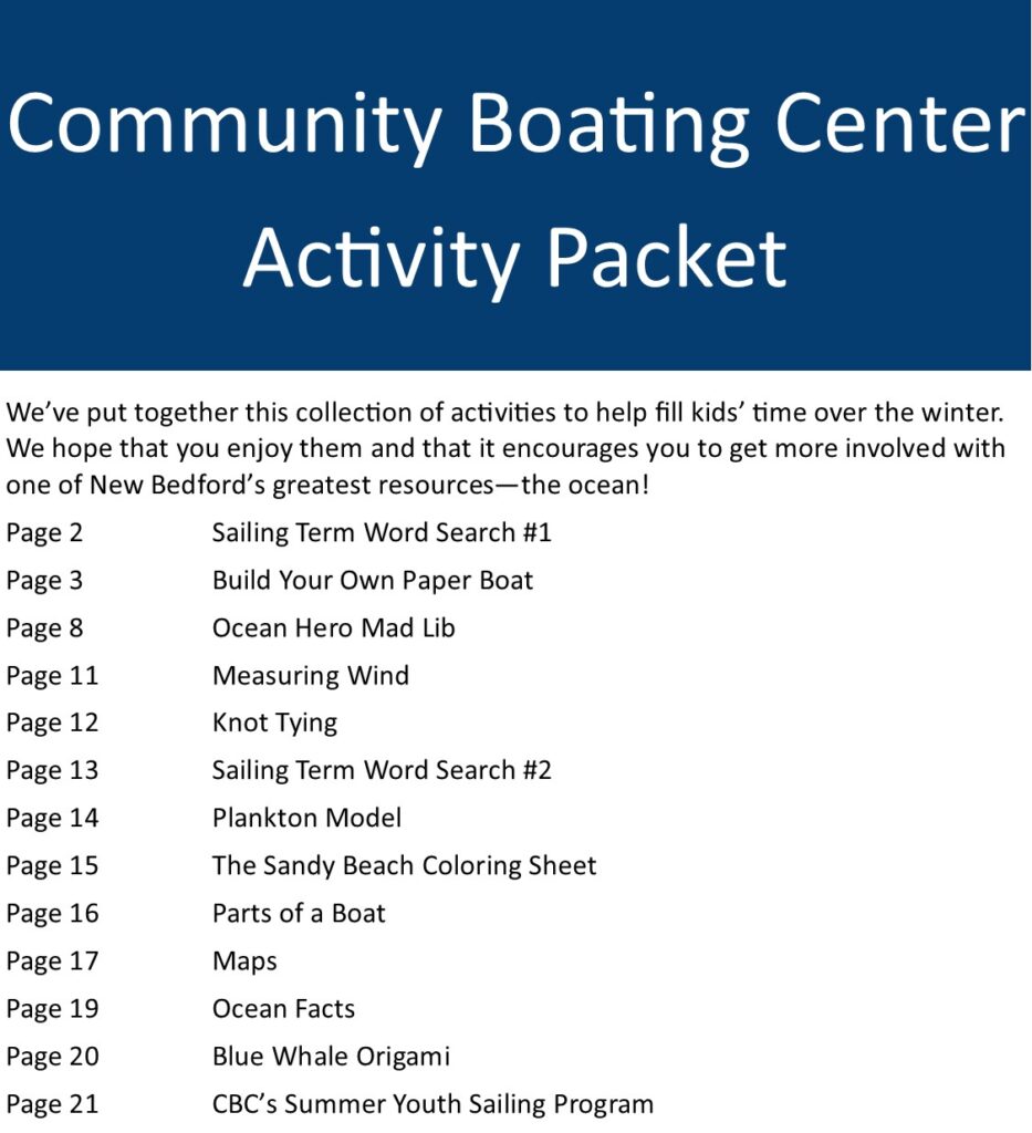CBC activity packet cover